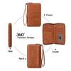RFID Blocking Wallet with Zipper Travel Document Holder Passports Organizer Card Holder with Wrist Strap for Men Women Family Vacation Use