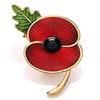 Rhinestone Enamel Poppy Flower Brooch Pin Ornament