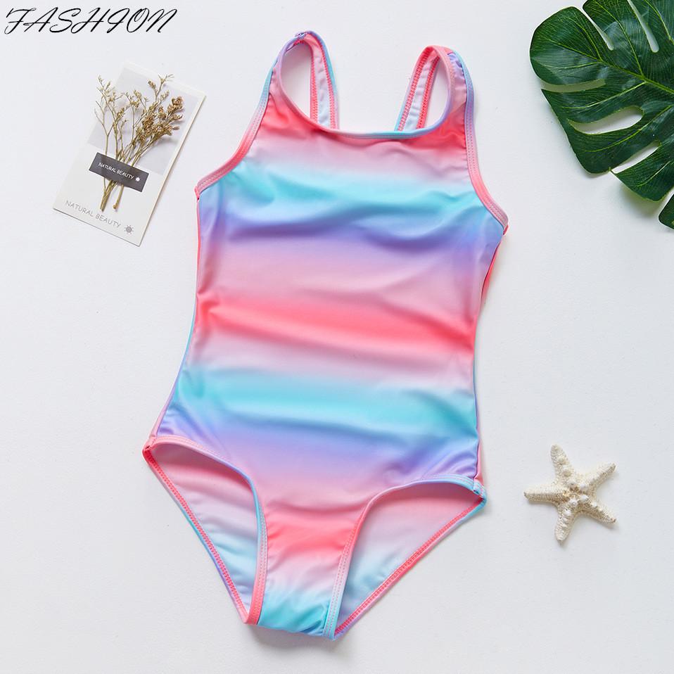 MOGOV Toddler Baby Kids Girls Summer Cute Stripe Rainbow Patterned Swimwear Swimsuit Beach Romper MOGOV Toddler Baby Kids Girls Summer Cute Stripe Rainbow Patterned Swimwear Swimsuit Beach Romper
