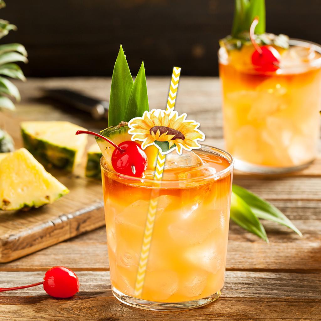 2025 New Style, Sunflower Theme, Creative Flowers, Party Decoration, Disposable Straws, Paper Drink Straws, Decoration