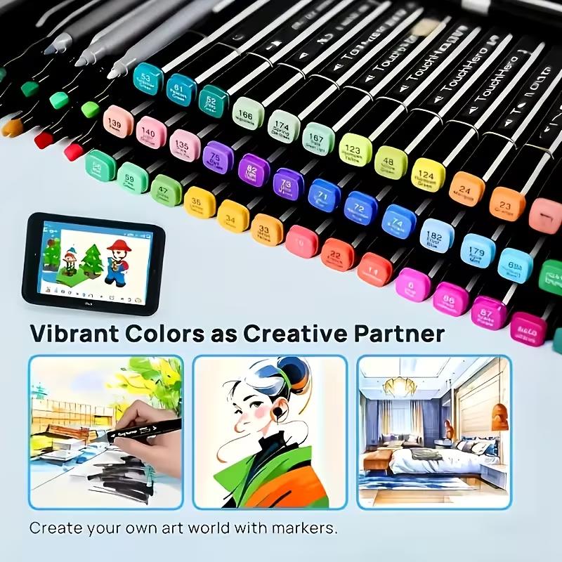 48/120pcs Professional Alcohol Based Double Ended Art Markers Set with Base, Perfect for Drawing Design Sketching Art Creation
