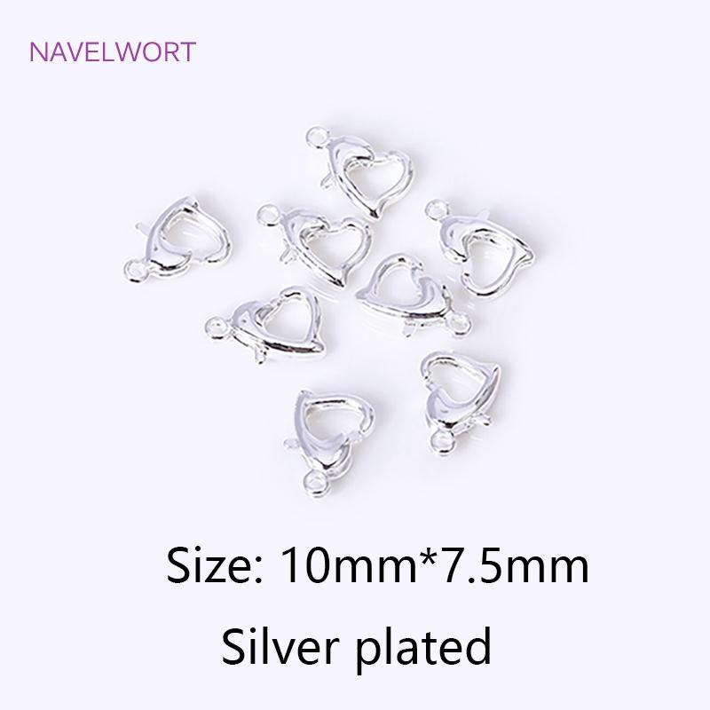 18K Gold Plated 10/12mm Heart Lobster Clasp Connector,Brass Love Lobster Claw Clasp Hook Accessories,Jewelry Materials Wholesale