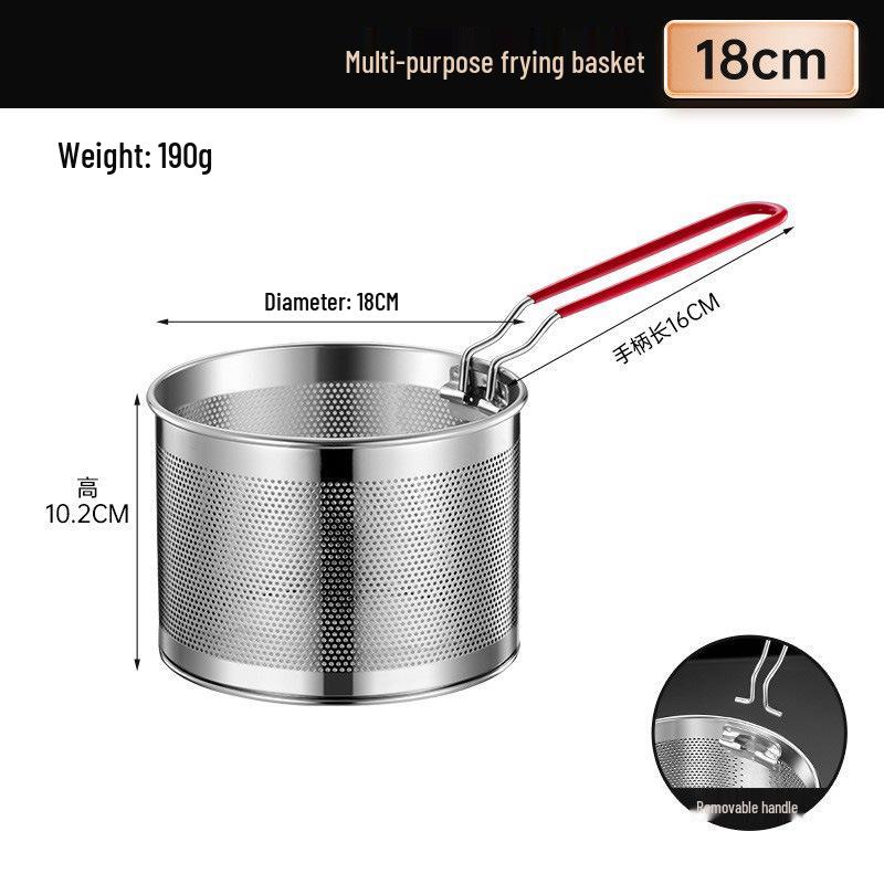 Stainless Steel Frying Skimmer Basket and Noodle Ladle Filter Net