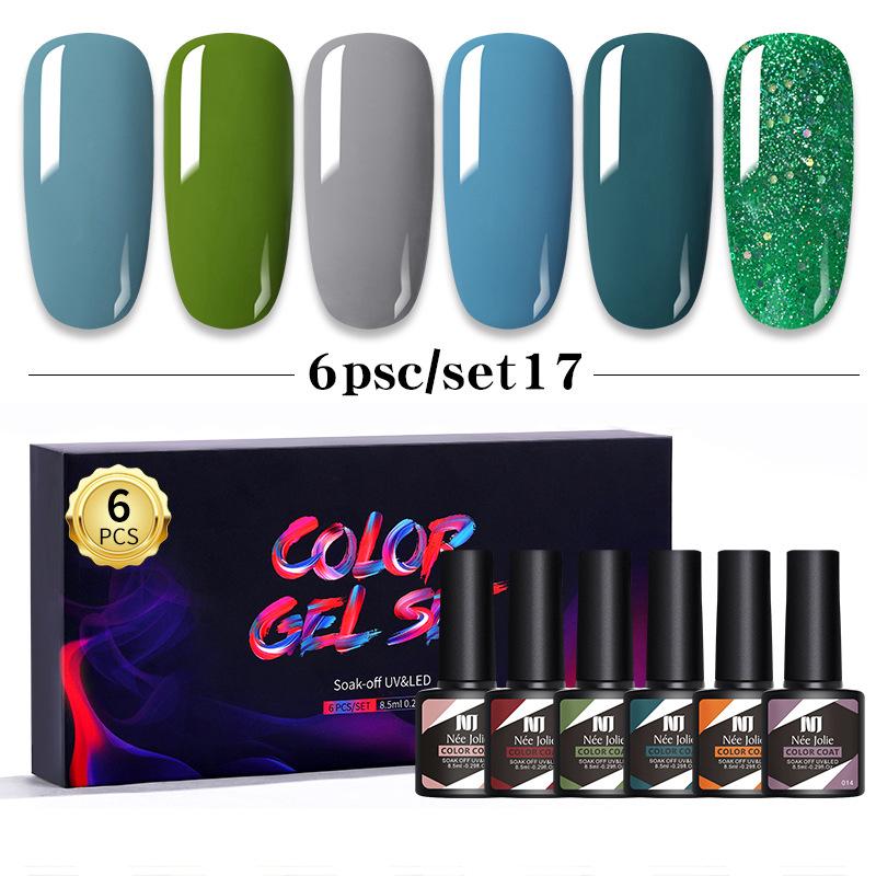 Nail Polish Glue Set 8Ml 6 Bottles Boxed Nail Art Barbie Glue Japanese Nail Color Glue Phototherapy Glue