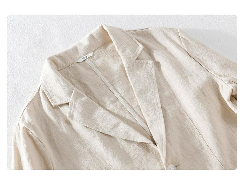 Men's Striped Short-Sleeve Casual Linen Suit for Spring & Autumn - Youthful, Handsome, and Popular (Model Y803)