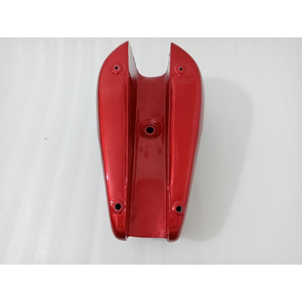 Fit For Triumph T140 Red & Black Painted Steel Petrol Fuel Gas Tank +Cap