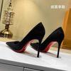 Autumn Bed Cut Men's High Heels Stiletto Flirt Black Sexy Disposable Red Background Career