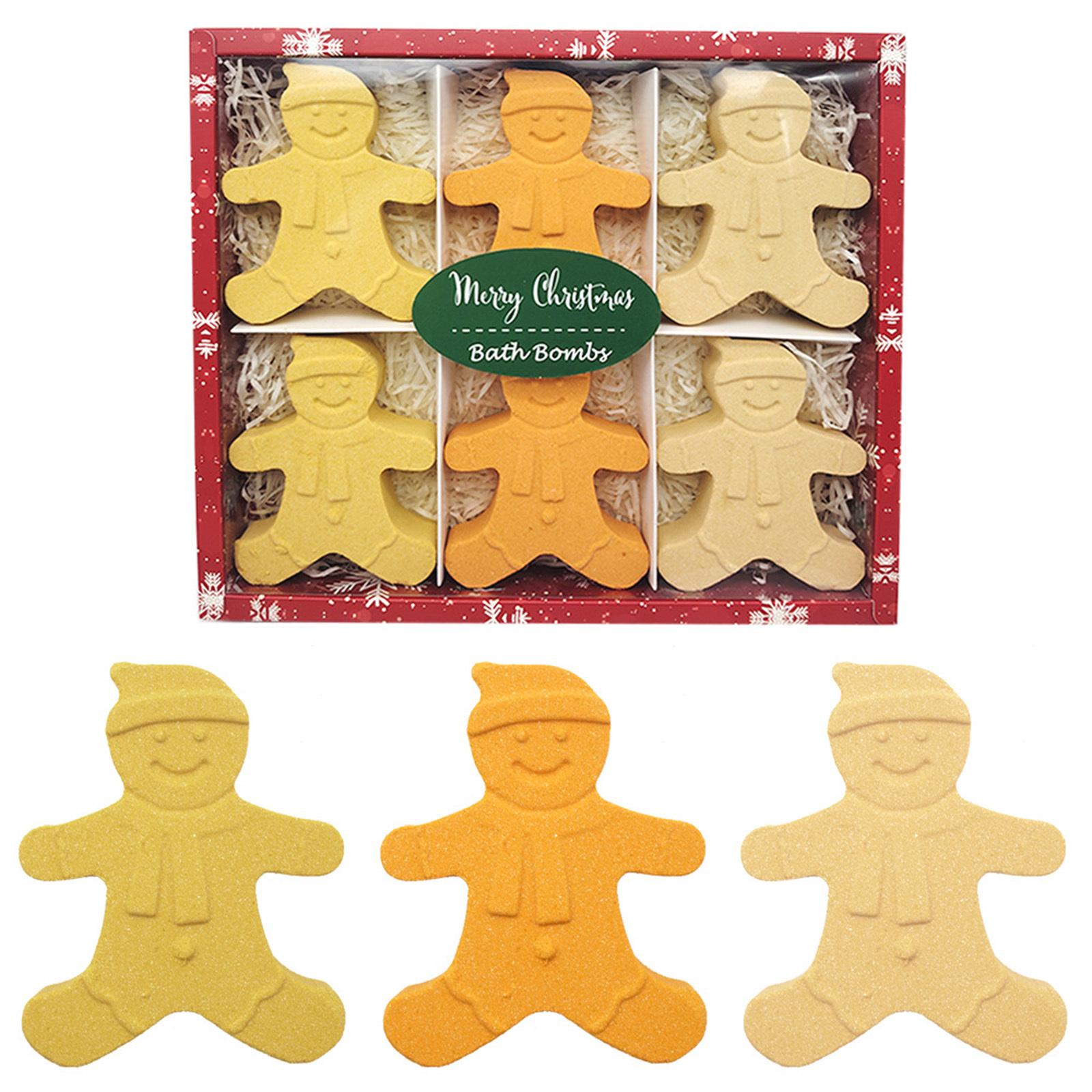 

Christmas Gift Set of 6 Gingerbread Bath Bombs, Festive Holiday Scented Bubble Bath Fizzies for Women & Men, Moisturizing Spa Gifts One Size жёлтый