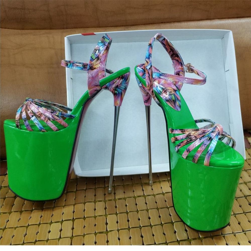 22CM Women Sandals Platform Peep Toe Catwalk Model Striptease Shoes High Heels Nightclub Shoes Plus Size