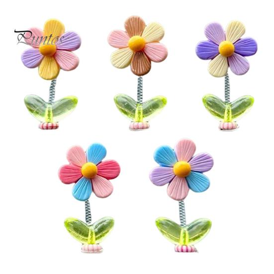 Small Car Dashboard Figurine Spring Wobbly Flower Ornament, Shaking Head Sunflower Interior Decor, Cute Decorations for Rearview Mirror And