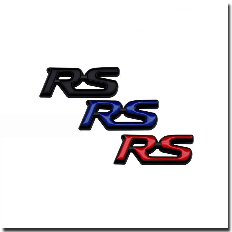 Metal RS Emblem Car Interior Metal Sticker Steering Wheel Dashboard Decal Badge For H+onda Civic C+hevrolet F+ord Focus RS Accessories