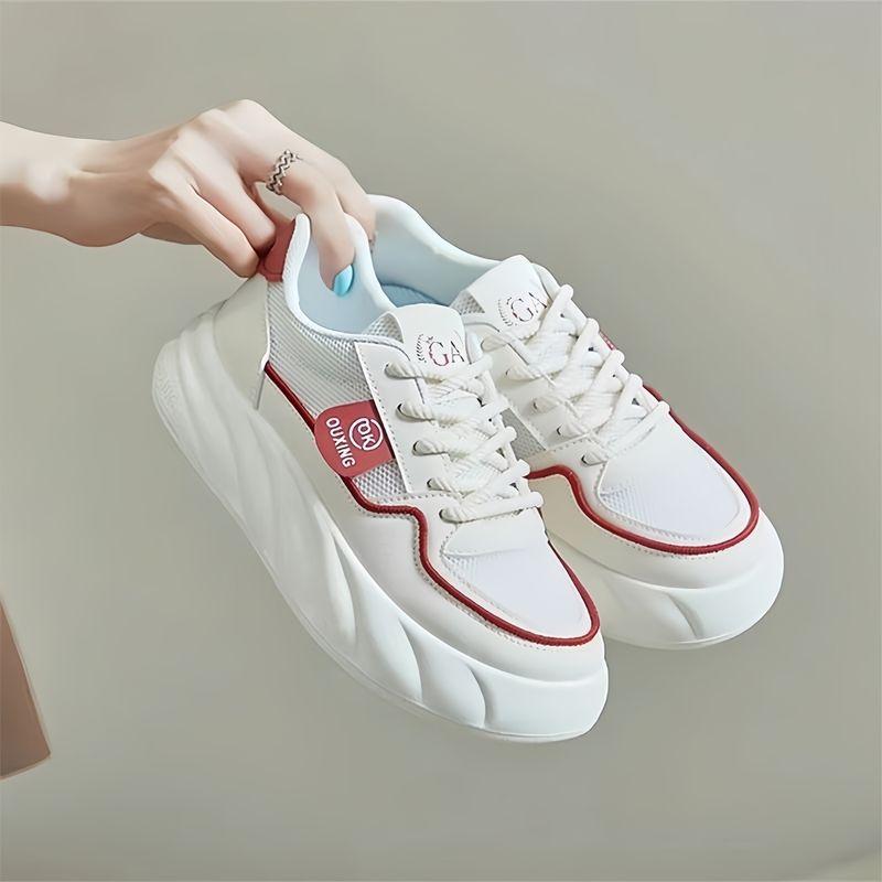 

Дышащие маленькие белые женские туфли сетка удобные универсальные повседневные спортивные туфли мягкая подошва платформа-маффин 40