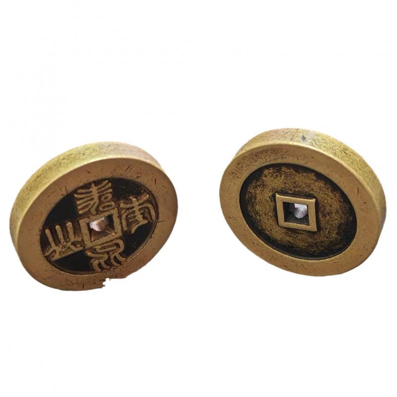 Qian Long Reign Back Daqing Town Library Huang Liang Carving Capital Collection Copper Coin Ancient Coins