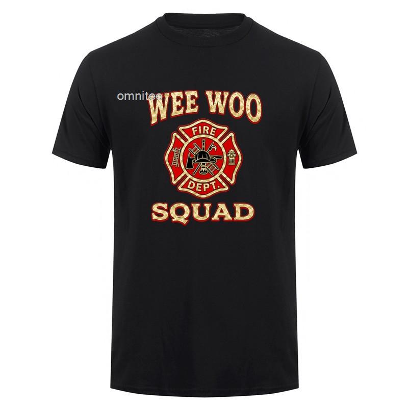 Wee Woo Squad Firefighter Fire Truck FireUnisex Classic TShirt Cotton Birthday Gifts Unisexs Casual Loose Oversized T Shirt HJ037