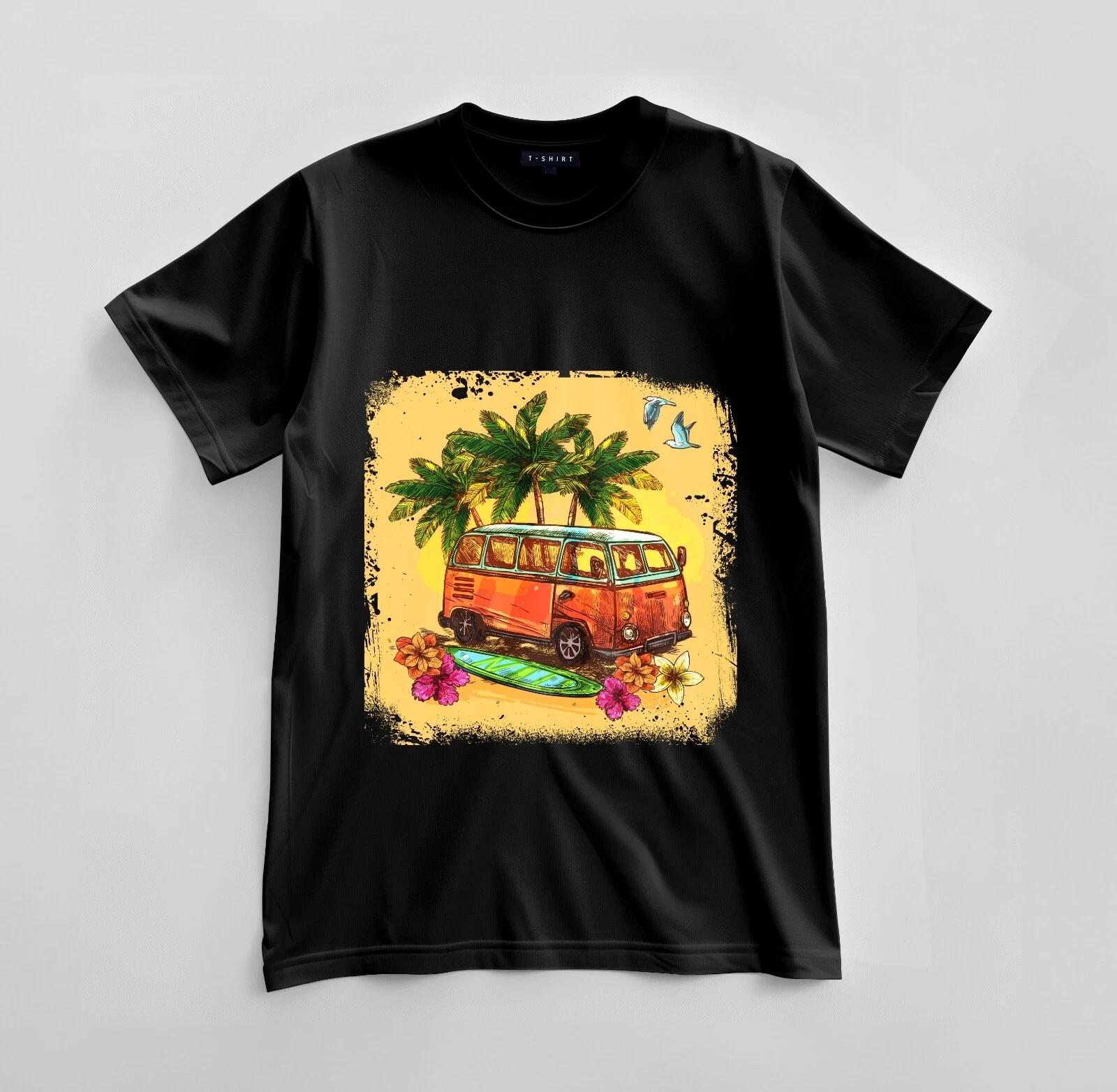 Custom Summer Vacation Graphic T-shirt Design Unisex Jersey Short Sleeve Tee S