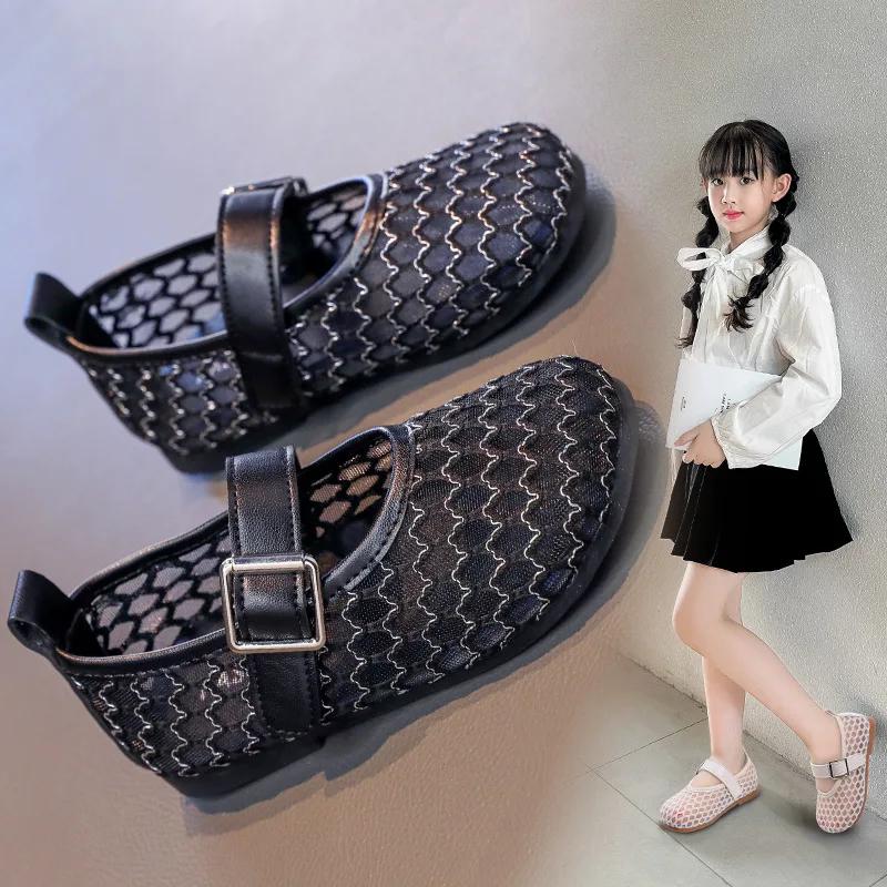 Fashion New Children's Sandals Summer Breathable Princess Shoes for Girls Simple Fashion Kids Causal Shoes Soft Soled Trend Versatile