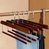 5/10 buc, Umeraș din Lemn Masiv pentru Pantaloni Organizator Dulap Suport pentru Pantaloni, Umeraș de Catifea pentru Pantaloni 35CM Economisire Spațiu Dulap