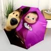 1pc Masha Bear Automatic Folding Umbrella, Portable Collapsible Design, Casual Outdoor Accessory L1127026