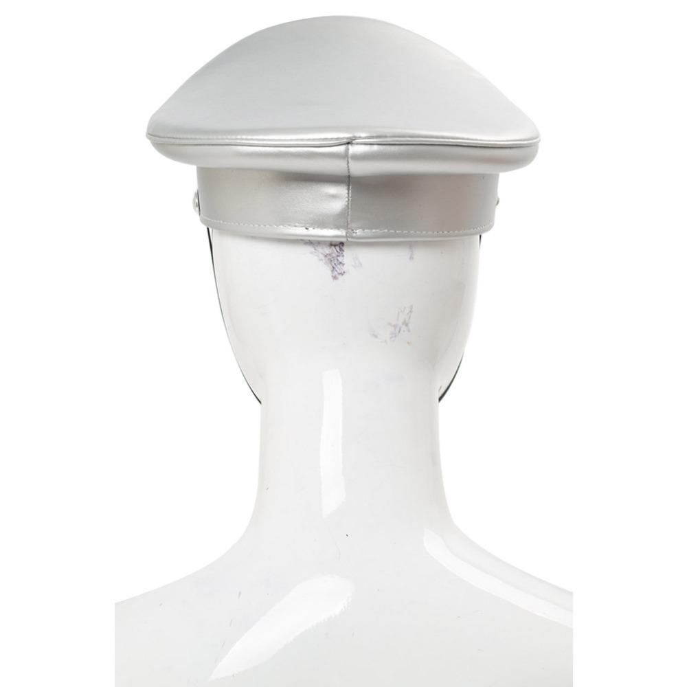 PU Leather Captain Cap Prom Performance Big Brimmed Hat Bar Cosplay Show Hat Personality Beret Cap