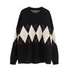 2023 Trendy Women's Diamond Pattern Sweater - Autumn/Winter Lazy Chic Elevated Design
