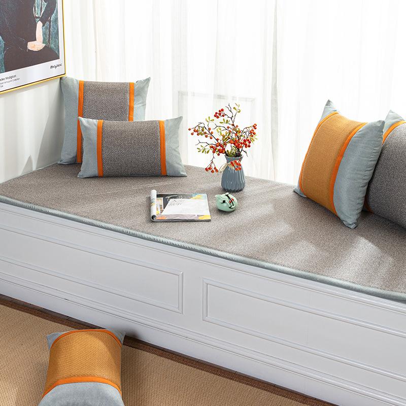 Summer Window Cushion Ledge Cushion Four Seasons Universal Ins Wind Ice Silk Rattan Mat Bay Window Decoration Balcony Cushions Blanket