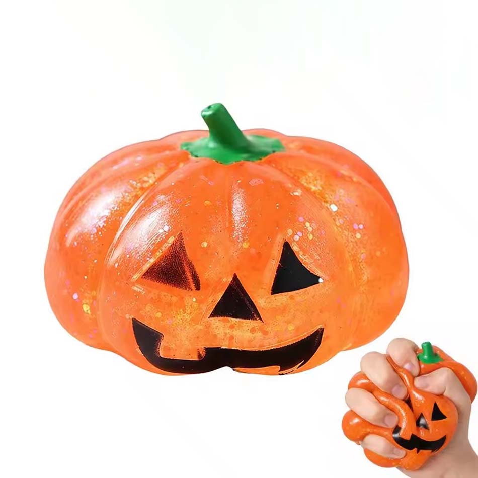 Squishy Maltose Halloween Kürbis Stressball Fidget Sensorisches Spielzeug für ADHS Langsamer Rückprall Quetschspielzeug Erwachsene Halloween Geschenk