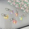 Cute Cartoon Colorful Smile Butterfly Keychain Resin Bag Charm for Women Girls Trendy Accessories for Friend