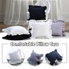 Ins Wind Ruffle Cushion Cover Solid Color Pillowcases Cotton Sofa Car Home Decorative Pillow Cover Princess Girl Room Decoration