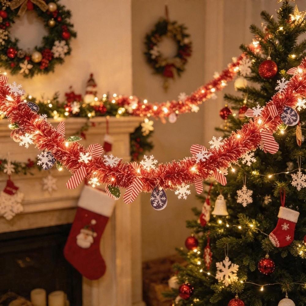 Glowing Light Christmas LED String Lights Santa Claus Xmas Tree Pendant  Home Decor