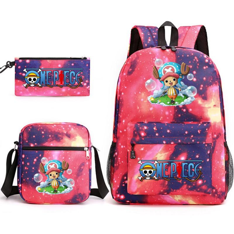 One Piece Anime Backpack Kids School Use Large Capacity Oxford Fabric Dual Shoulder Bag With Padded Straps