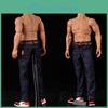 Dark Blue Classic 16 Male Denim Jeans Trousers Pants With Belt For 12male Action Figures Clothes