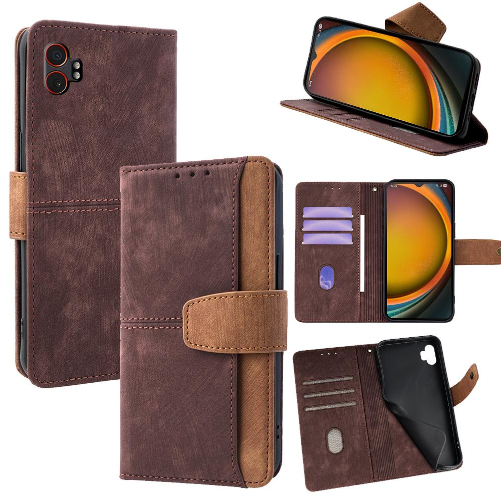 Etui dla Samsunga Galaxy XCover7 Pro z blokadą RFID, kolorowe, z PU skóry, portfel, pokrowiec na telefon