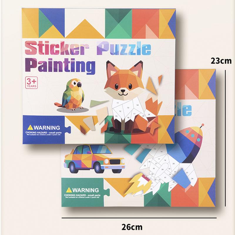 Kinder Aufkleber Puzzle Zeichnungen Montessori Tier Verkehr Form Zuordnung Feinmotorik Training Puzzlebrett Lernspielzeug