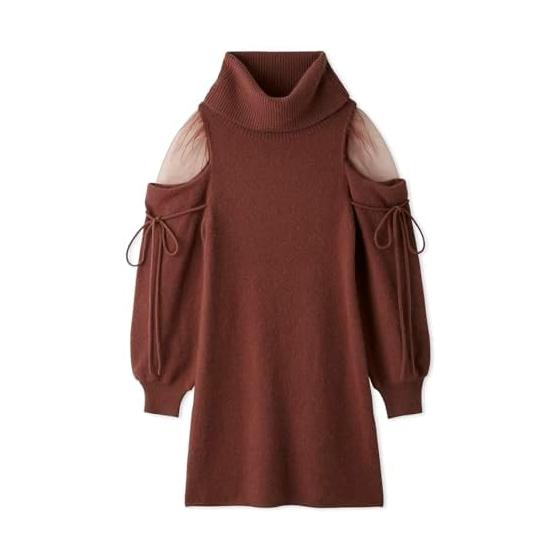 SNIDEL See-Through Shoulder Mini Knit Dress SWNO245007 Women s
