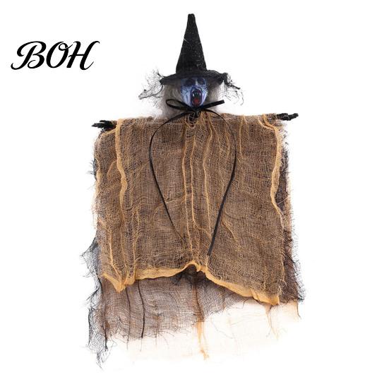Witch Ghost Face Figures Spooky Hanging Halloween Decoration, Scary Ornament Scene Layout Supplies for Haunted House, Indoor Outdoor Tree Yard Garden