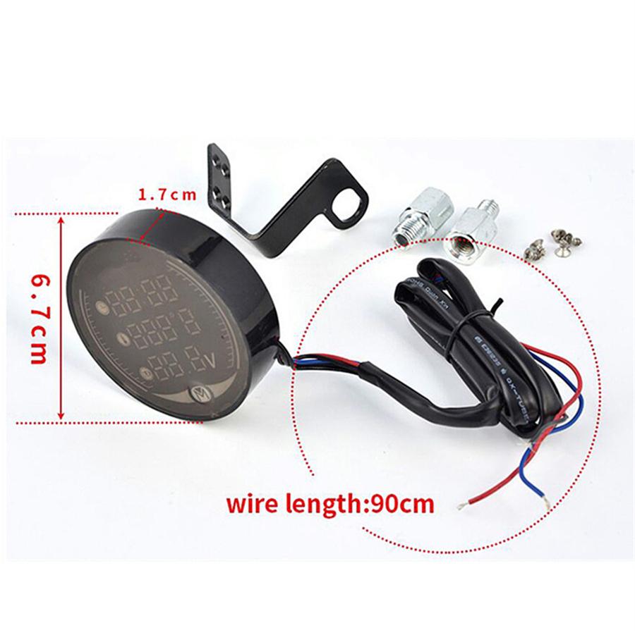 Motorcycle 5 In 1 Electronics Water Temp Guage Time/Voltage Display USB Charger