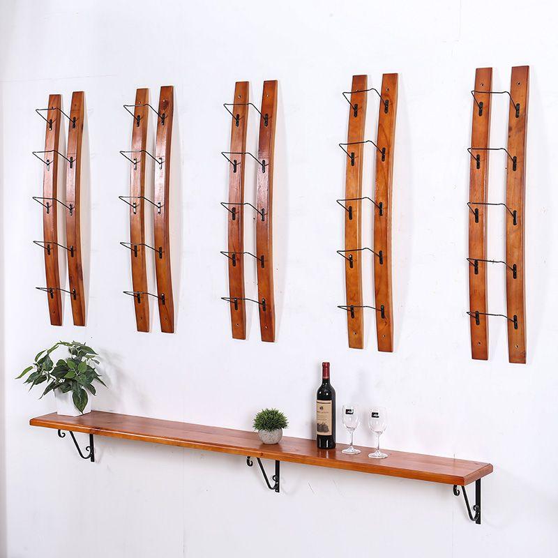 Wooden Wall Cocktail Holders Red Wine Mounted Whiskey Display Bar Wine Rack Decorative Racks Storage Wine Holder Restaurant