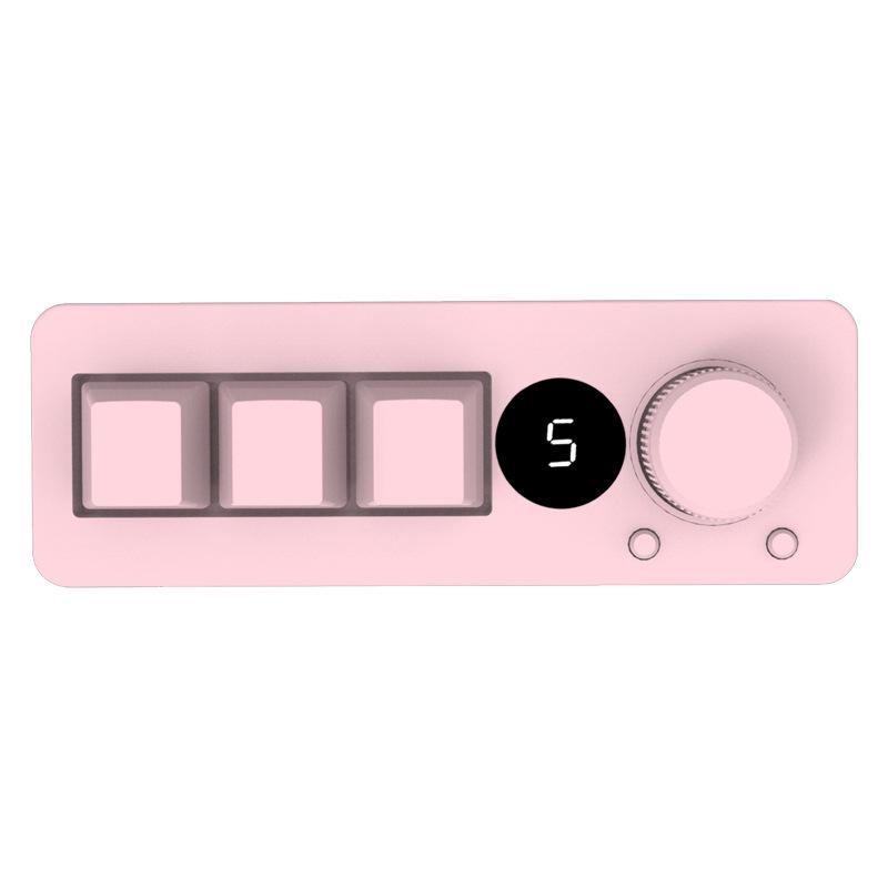Customizable Mini Mechanical Keyboard with Knob (3-Key/4-Key, One-Key Copy/Paste/Cut)