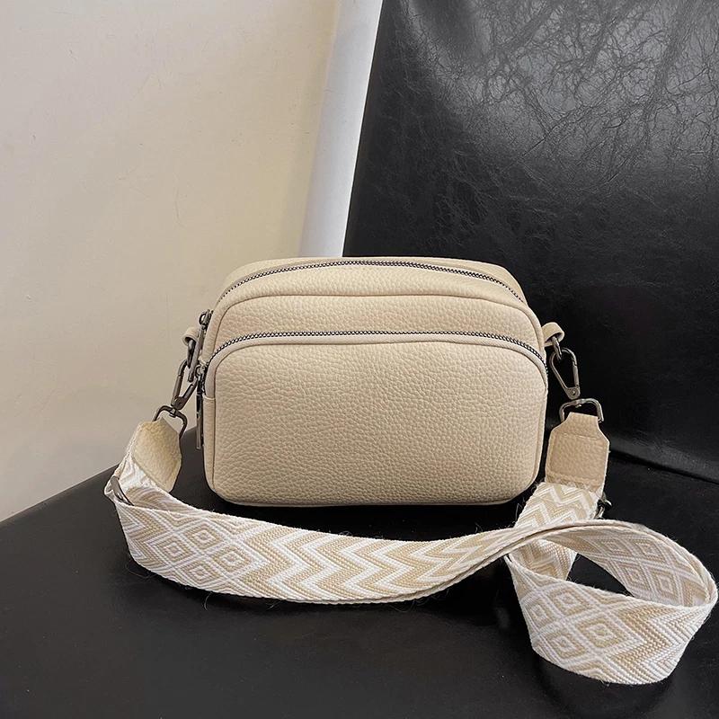 Lässige kleine quadratische Umhängetaschen aus Plutonium mit breiten Riemen, Freizeit, Sport, einfache Popularität, Umhängetaschen