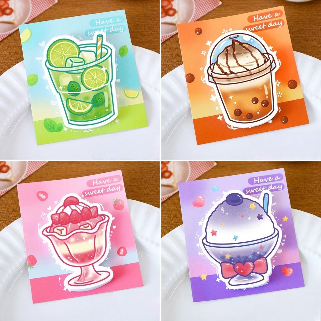 120 Sheet Cute Cake Dessert Sticky Notes Kawaii Pastry Memo Pad Chocolate Cake Sticky Notes For Journaling Planner School Office
