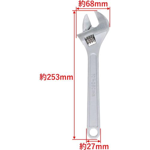 Takagi Adjustable Wrench, 250mm (Maximum Opening Width: Approx. 30mm) for Tightening Bolts and Nuts, with Measuring Tape, Adjustable, for Water Supply