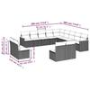 VidaXL Salon de Jardin avec Coussins 13 pcs, Canapés de Terrasse, Ensemble de Meubles de Patio, Mobilier d'Extérieur, Noir 3226483