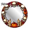 Decorative Mirrors for Entryway Halloween Mirror Wall Stickers with Spiders/Skeletons/Pumpkins, Retro Hanging Home Accents Ornament, Lightweight