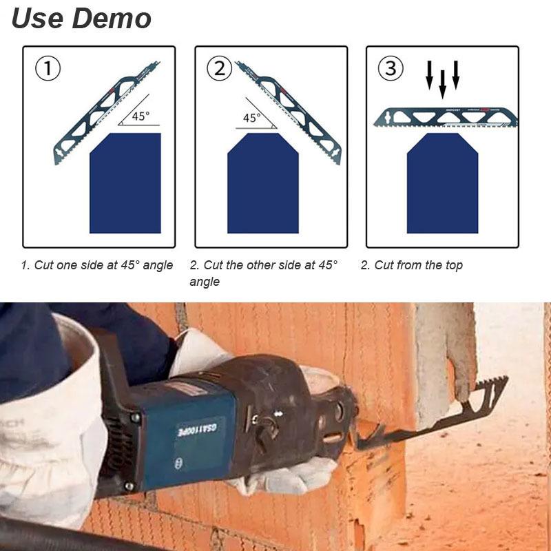 Reciprocating Saw Blade Demolition Masonry Saber Carbide Alloy Hard Cut Brick Wood Block PVC Tube Porous Concrete Teeth Tipped