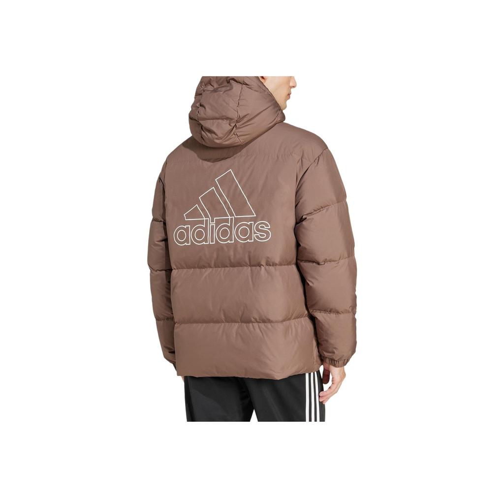 adidas Puffy Down Windproof Waterproof Water-Repellent Warm Sports Casual Puffer Jacket Unisex Jackets Deep-Earth-Brown JM9127