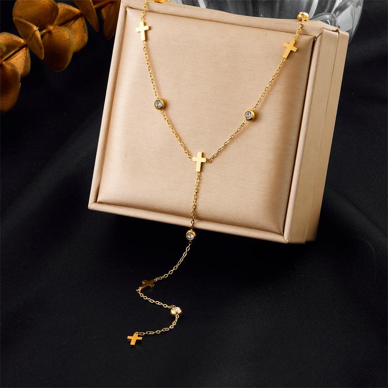 Fashion Minimalist Commute Versatile Gold Flower Butterfly Heart Y Shape Chain Necklace