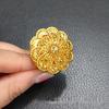 Dubai 24k Gold Filigree Flower Ring - Women's Wedding Jewelry for Global Elegance