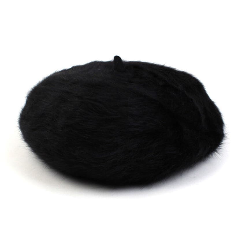 Universal chemistry Long Fur Black Beret Beret