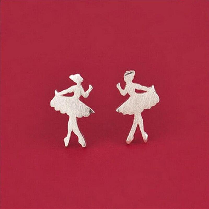 New Arrival Personality 925 Sterling Silver Jewelry Fashion Ballet Dinosaur Accessories Female Anti-allergic Earrings E055