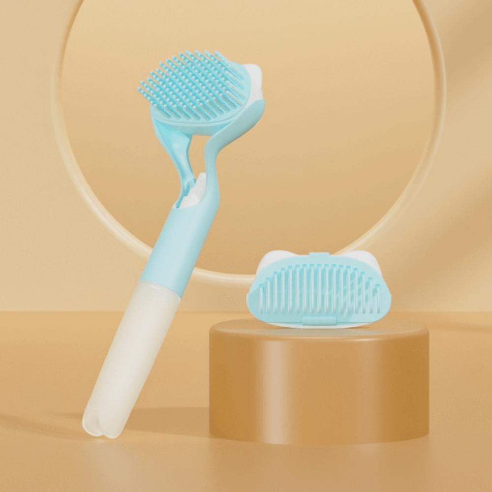 

Soft Bristle Cat Grooming Brush 3-in-1 Cat Hair Remover Comb Pet Cleaning Comb Pet Shedding синий